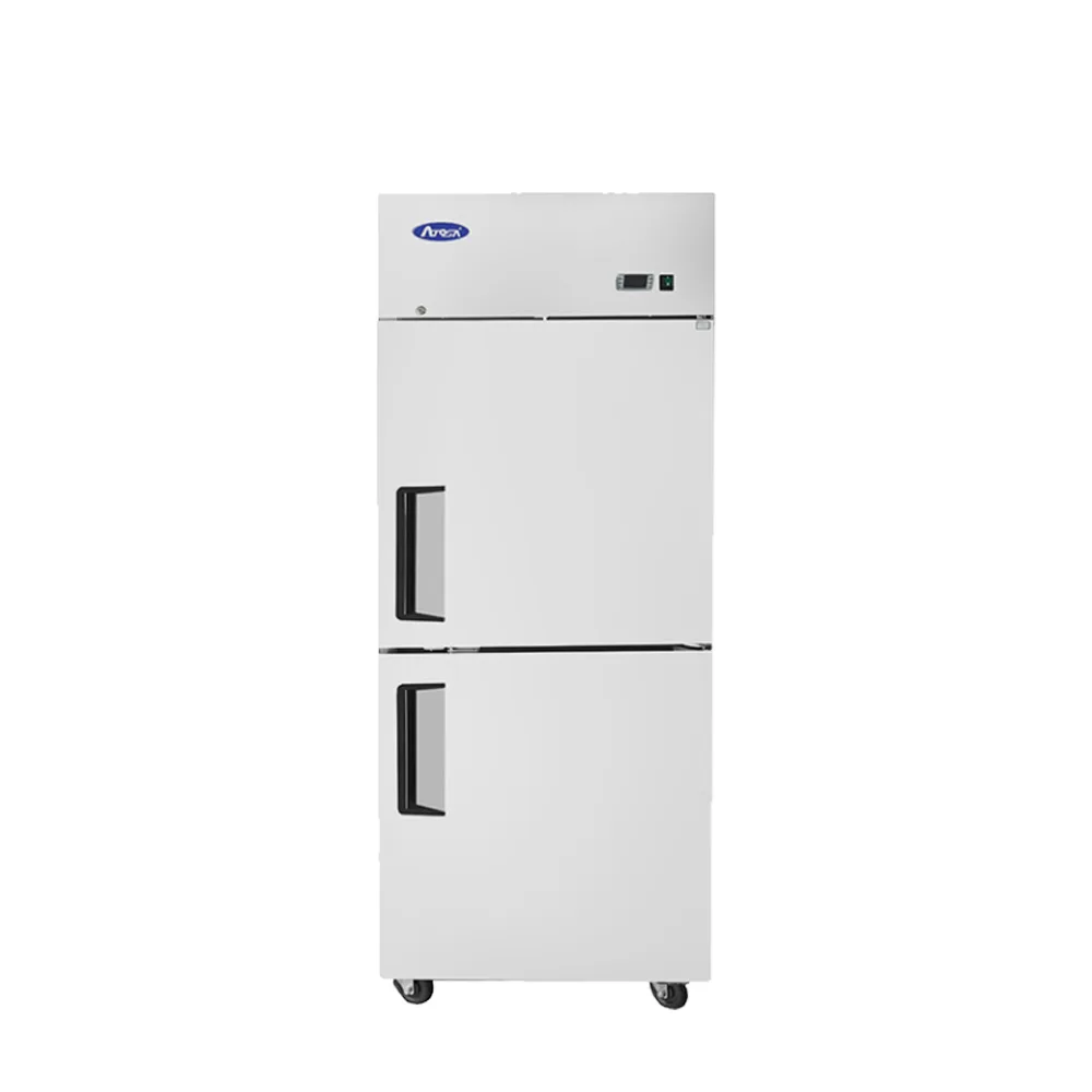 Atosa Top Mount Two (2) Divided Door Left Hand Reach-in Freezer