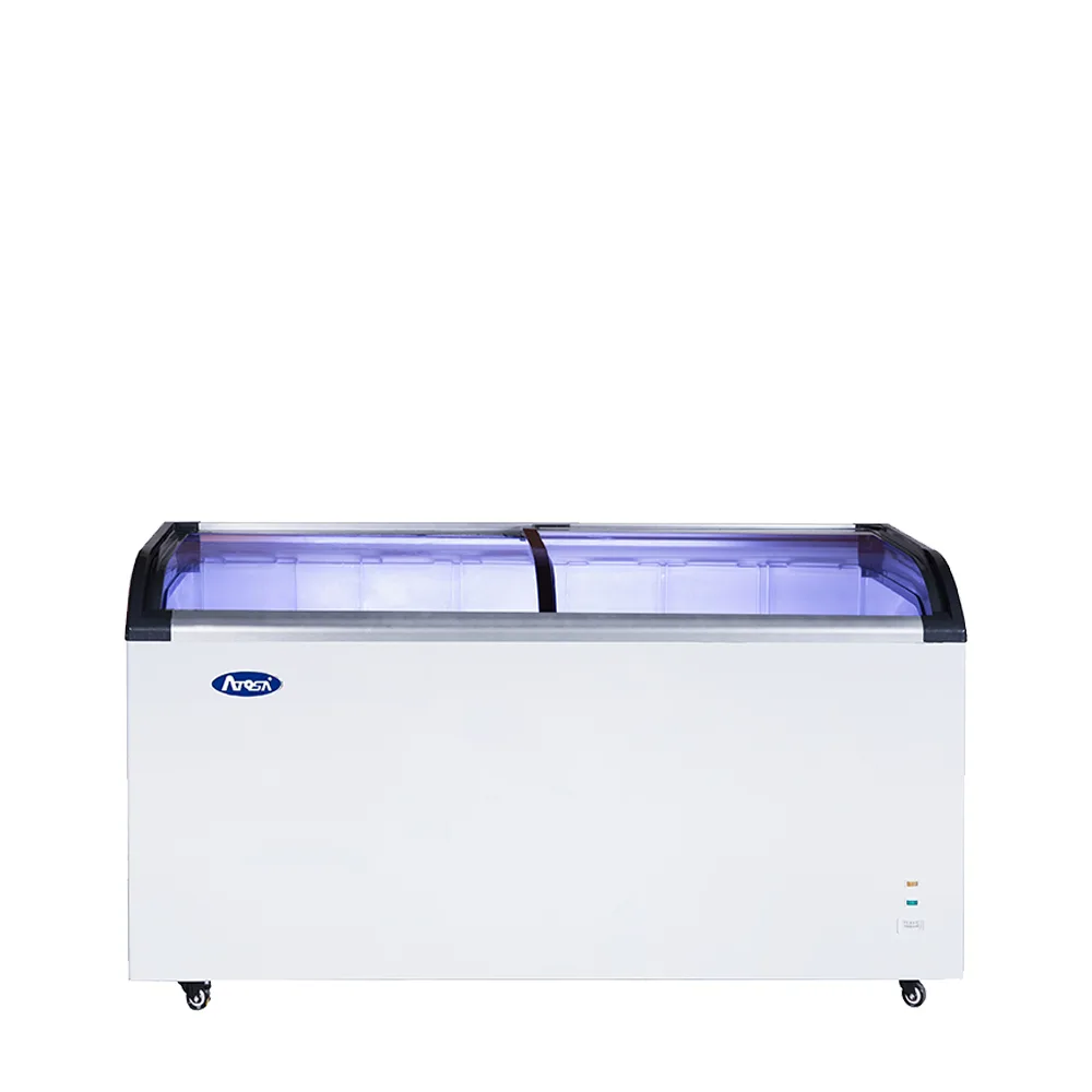 Atosa Curved Glass Top Chest Freezer (12 cu ft)