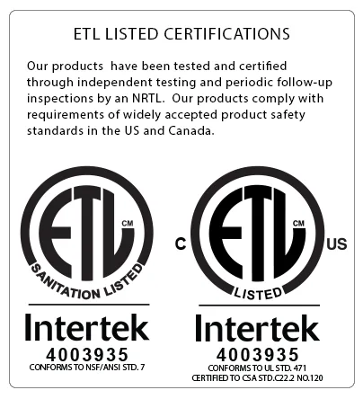 Atosa > 36″ Char Rock Broiler certifications