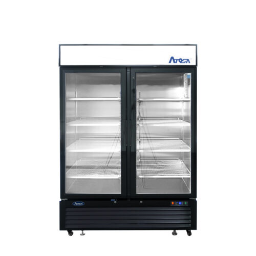 Atosa MCF8723GR - Black Cabinet Two (2) Glass Door Merchandiser Cooler