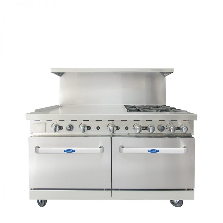 Atosa AGR-36G4B — 60″ Gas Range with 36″ Griddle & Four (4) Open Burners